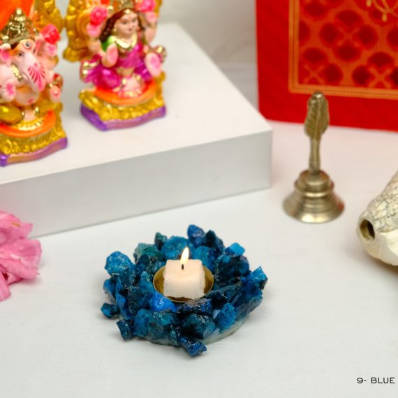 Blue Turquoise Crystal Diya