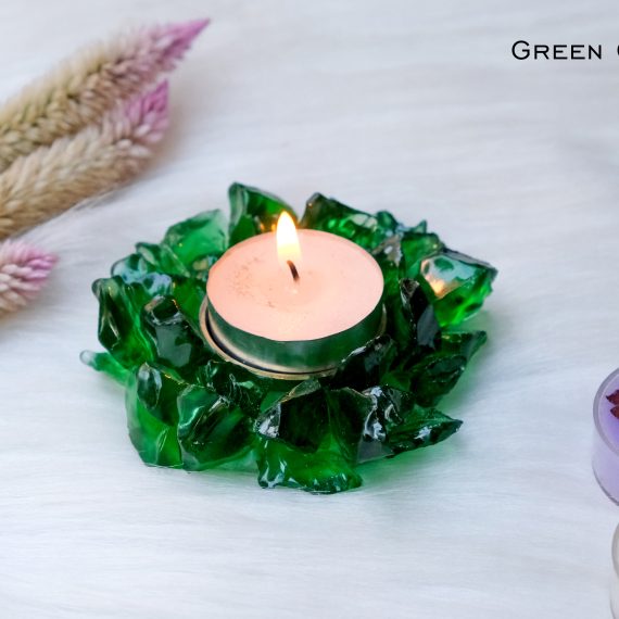 Green Obsidian Crystal Diya