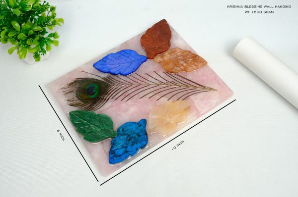 Rose Quartz Krishna Blessing Wall Hanging