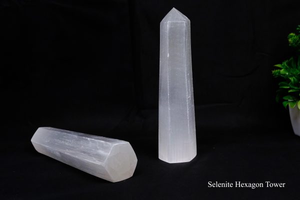 Selenite Hexagonal Cleansing Tower