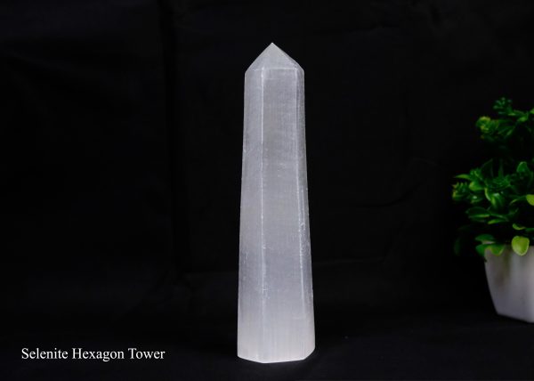 Selenite Hexagonal Cleansing Tower