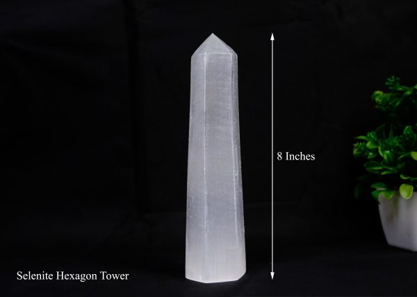 Selenite Hexagonal Cleansing Tower - Image 2