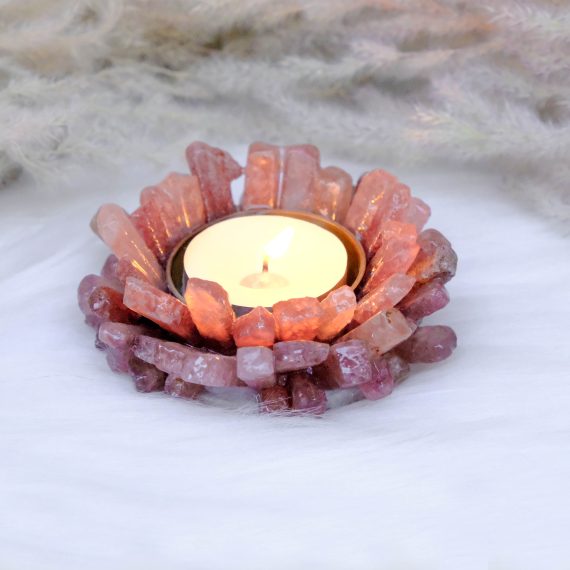 Strawberry Quartz Crystal Diya