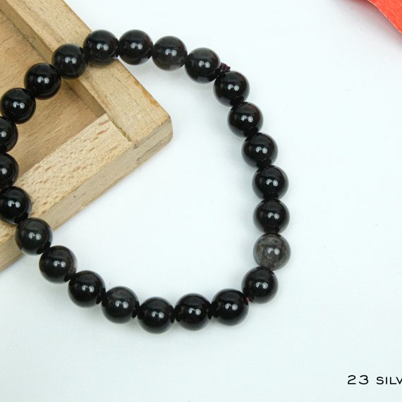 Silver Obsidian Bracelet