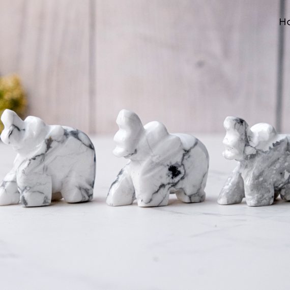 Howlite Crystal Elephant