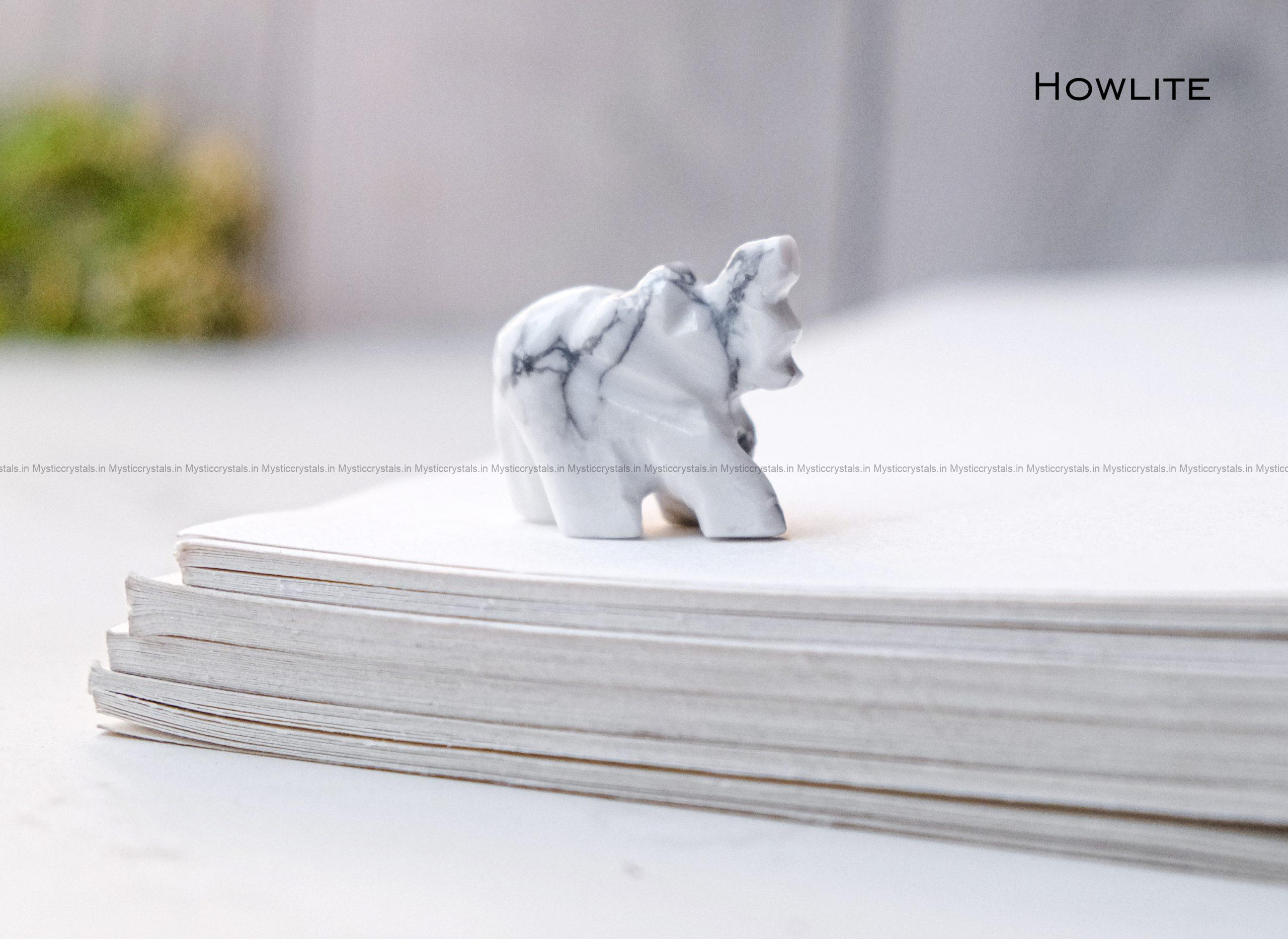 Howlite Crystal Elephant