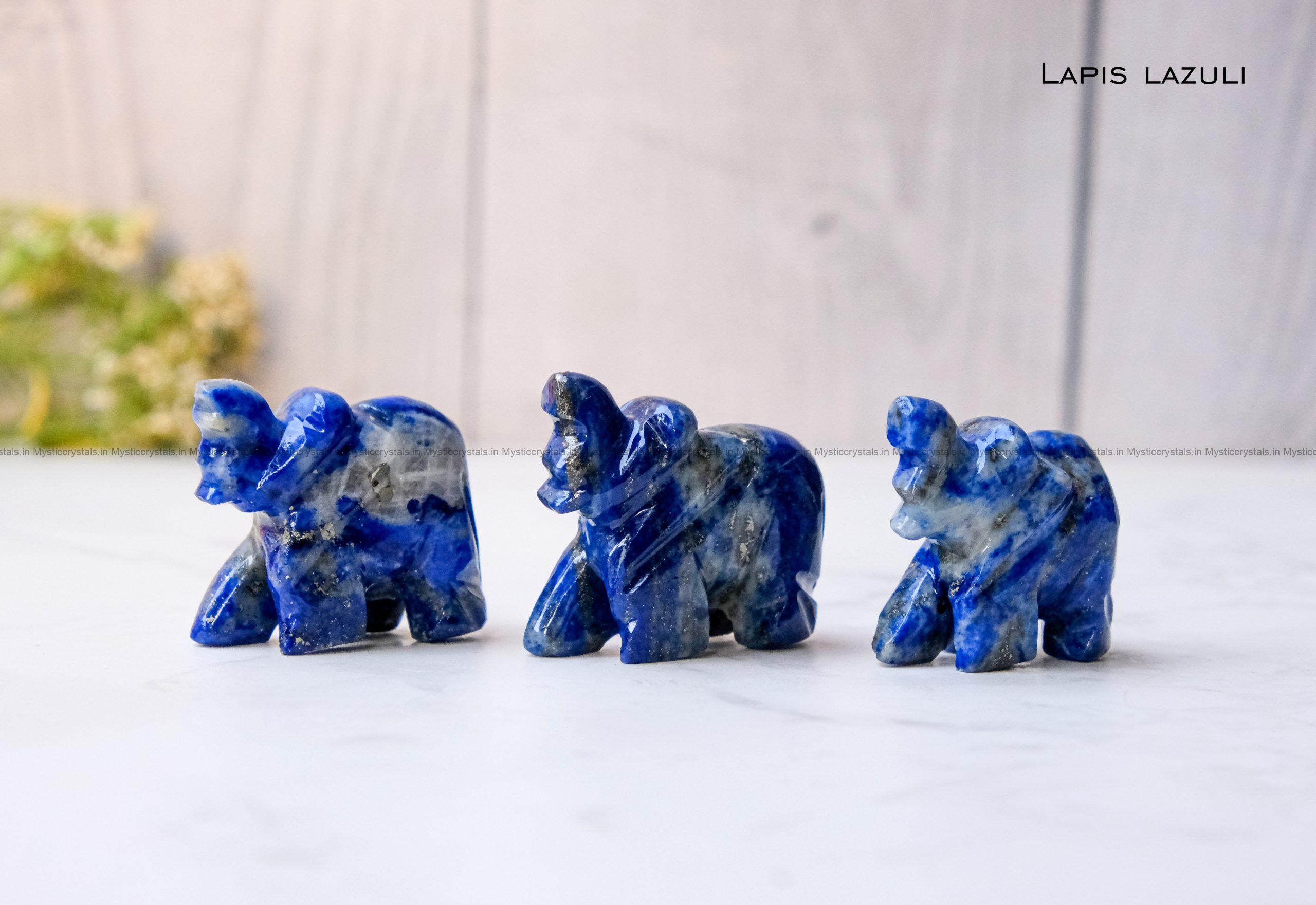 Lapis lazuli Crystal Elephant