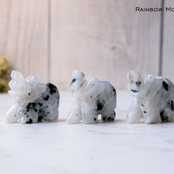 Rainbow Moonstone Crystal Elephant