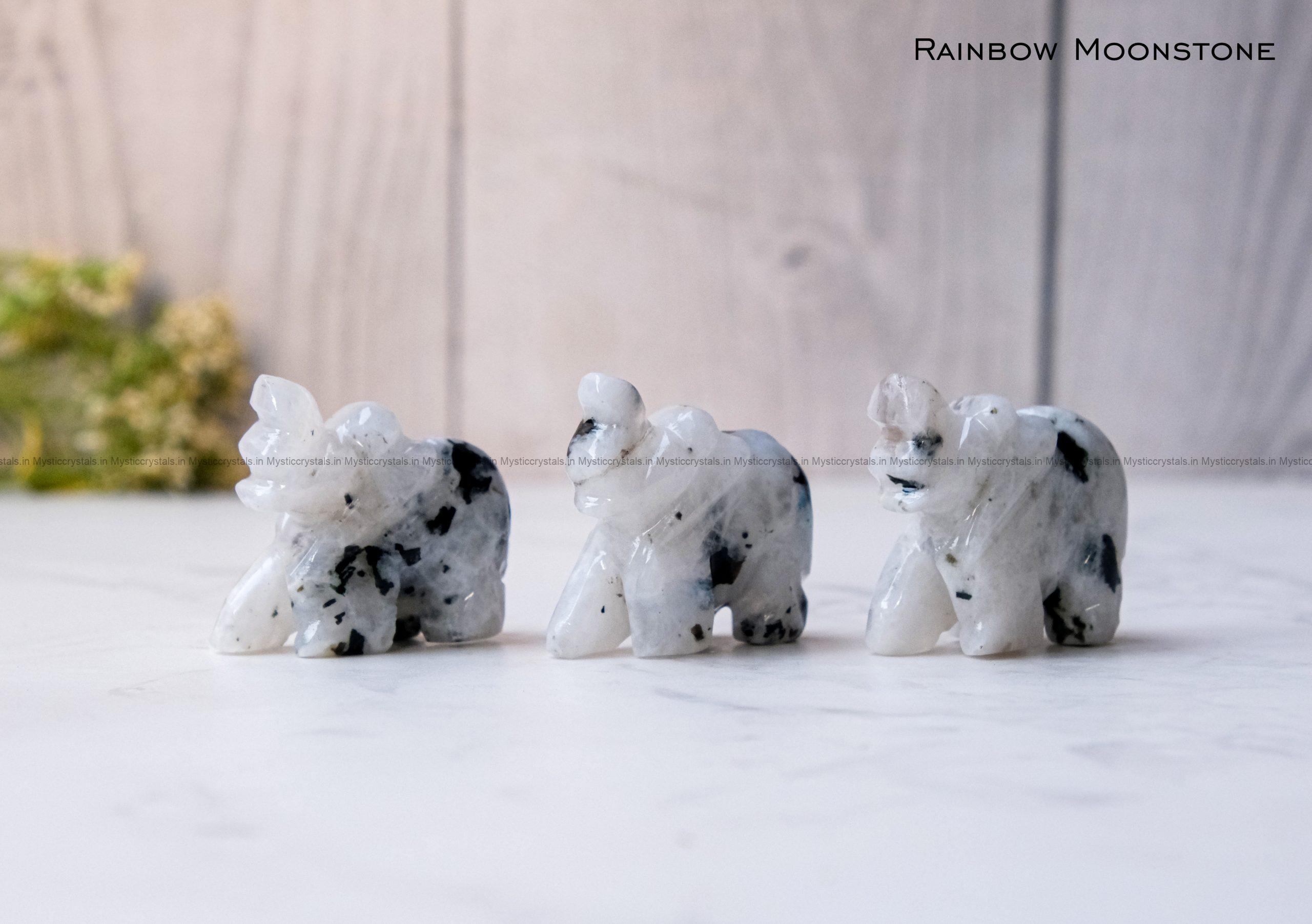 Rainbow Moonstone Crystal Elephant