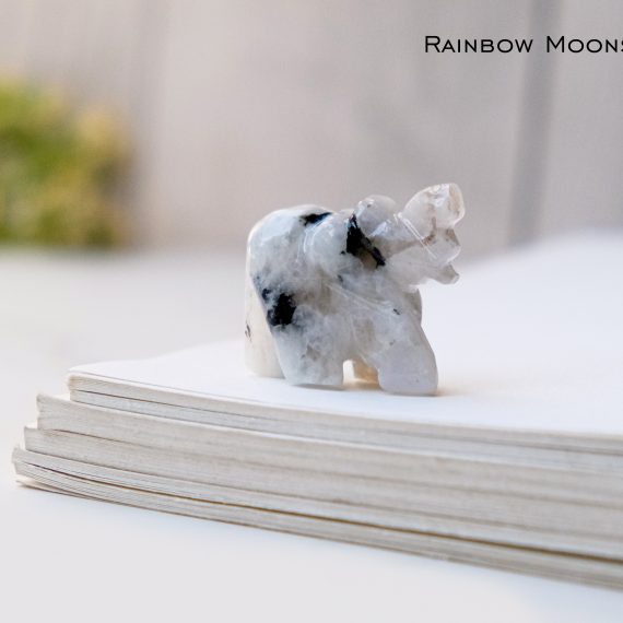 Rainbow Moonstone Crystal Elephant