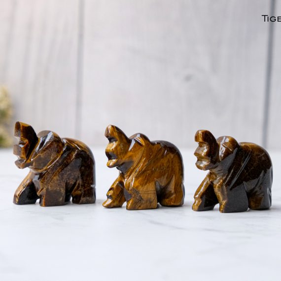 Tiger Eye Crystal Elephant