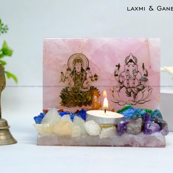 Rose Quartz Laxmi Ganesha Mandir