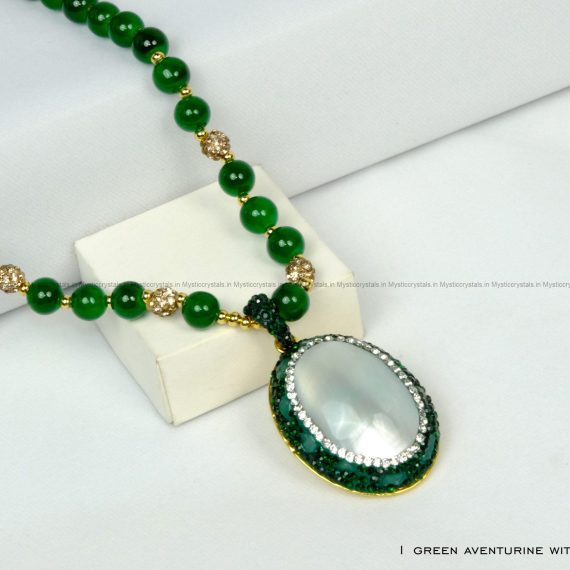 Pearl with Green Aventurine Jewellery Set