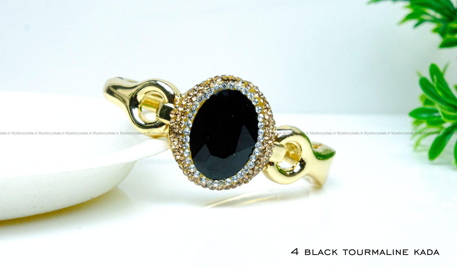 Black Tourmaline Adjustable Kada