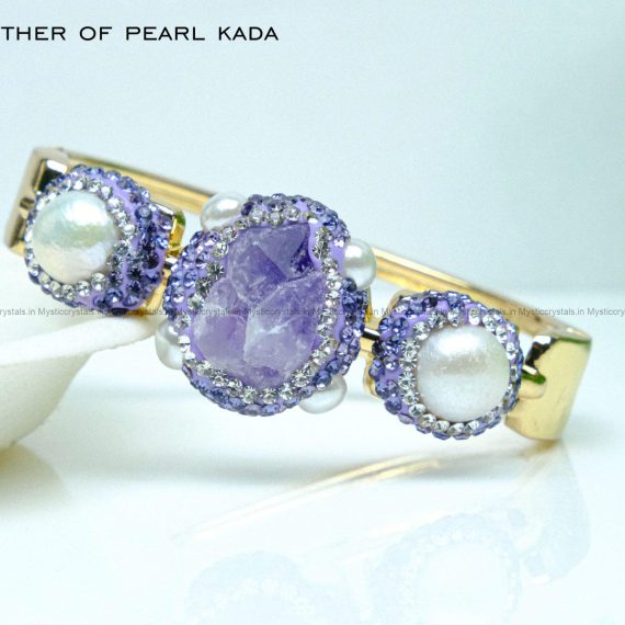 Amethyst with Pearl Kada