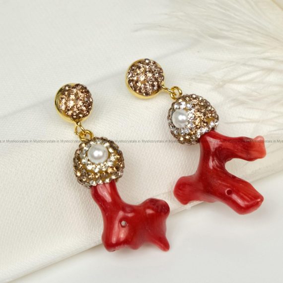 Red Coral Earring
