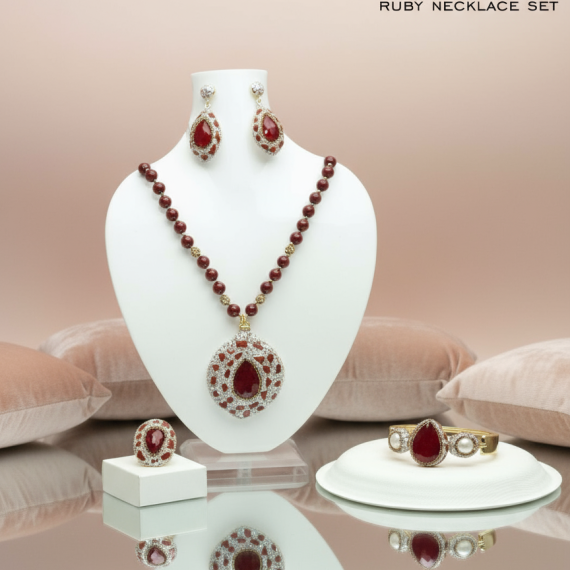 Premium Ruby Jewellery Set