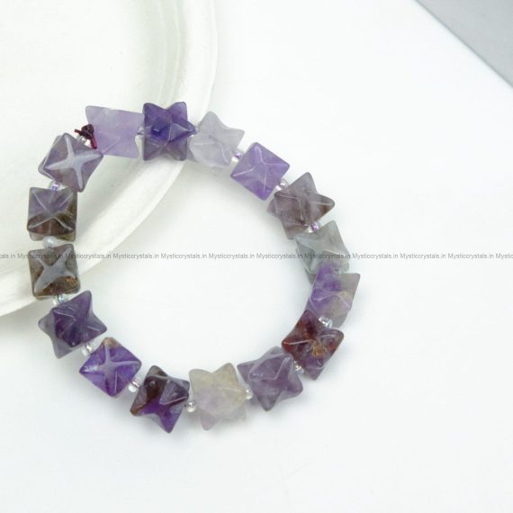 Amethyst Merkaba Bead Bracelet