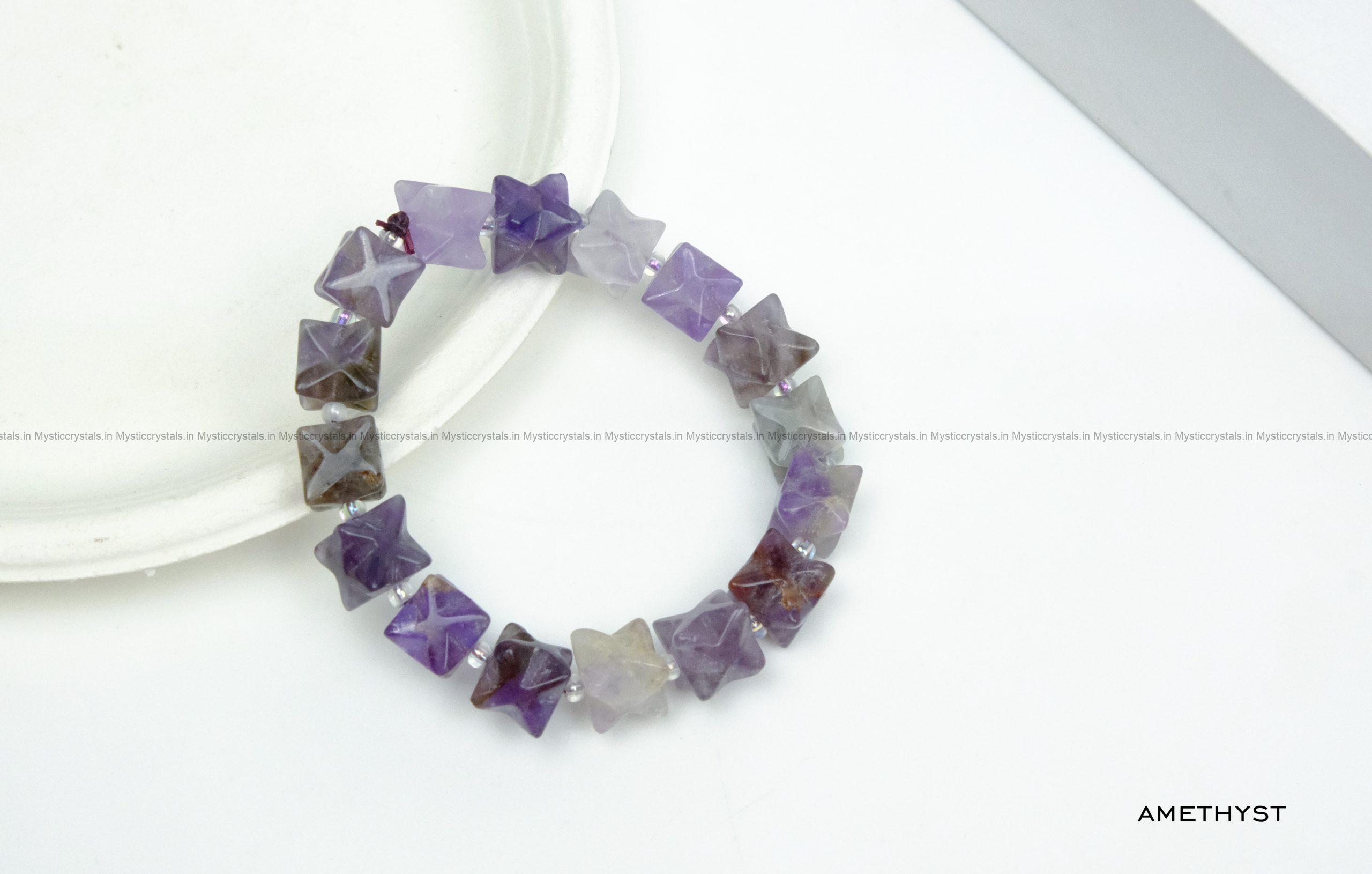 Amethyst Merkaba Bead Bracelet
