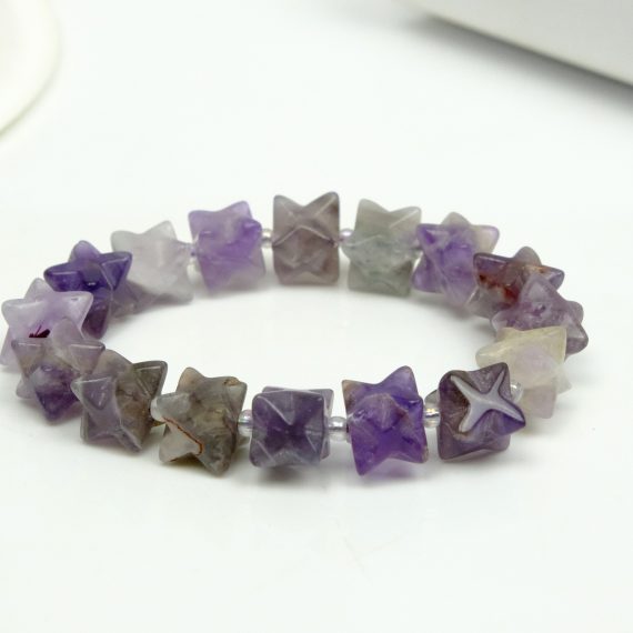 Amethyst Merkaba Bead Bracelet