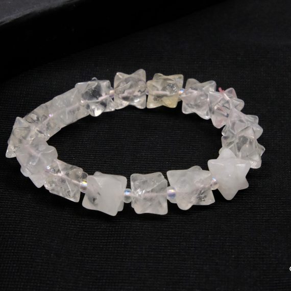 Clear Quartz Merkaba Bead Bracelet