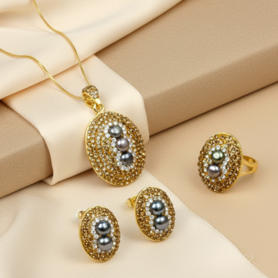 Hematite Crystal Jewellery Set