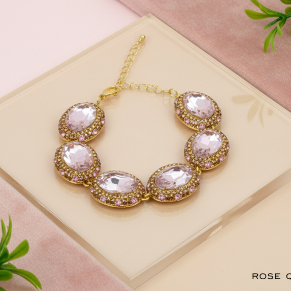 Rose Quartz Faceted Adjustable Bracelet