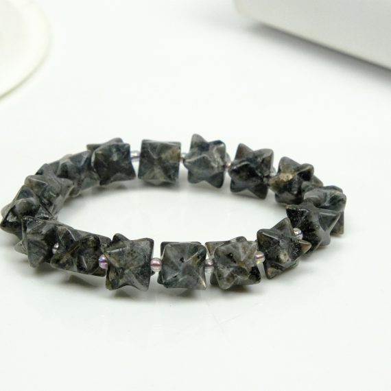 Larvikite Merkaba Bead Bracelet