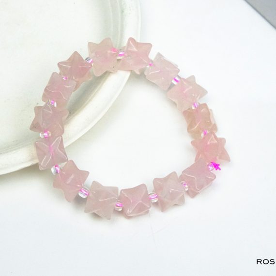 Rose Quartz Merkaba Bead Bracelet