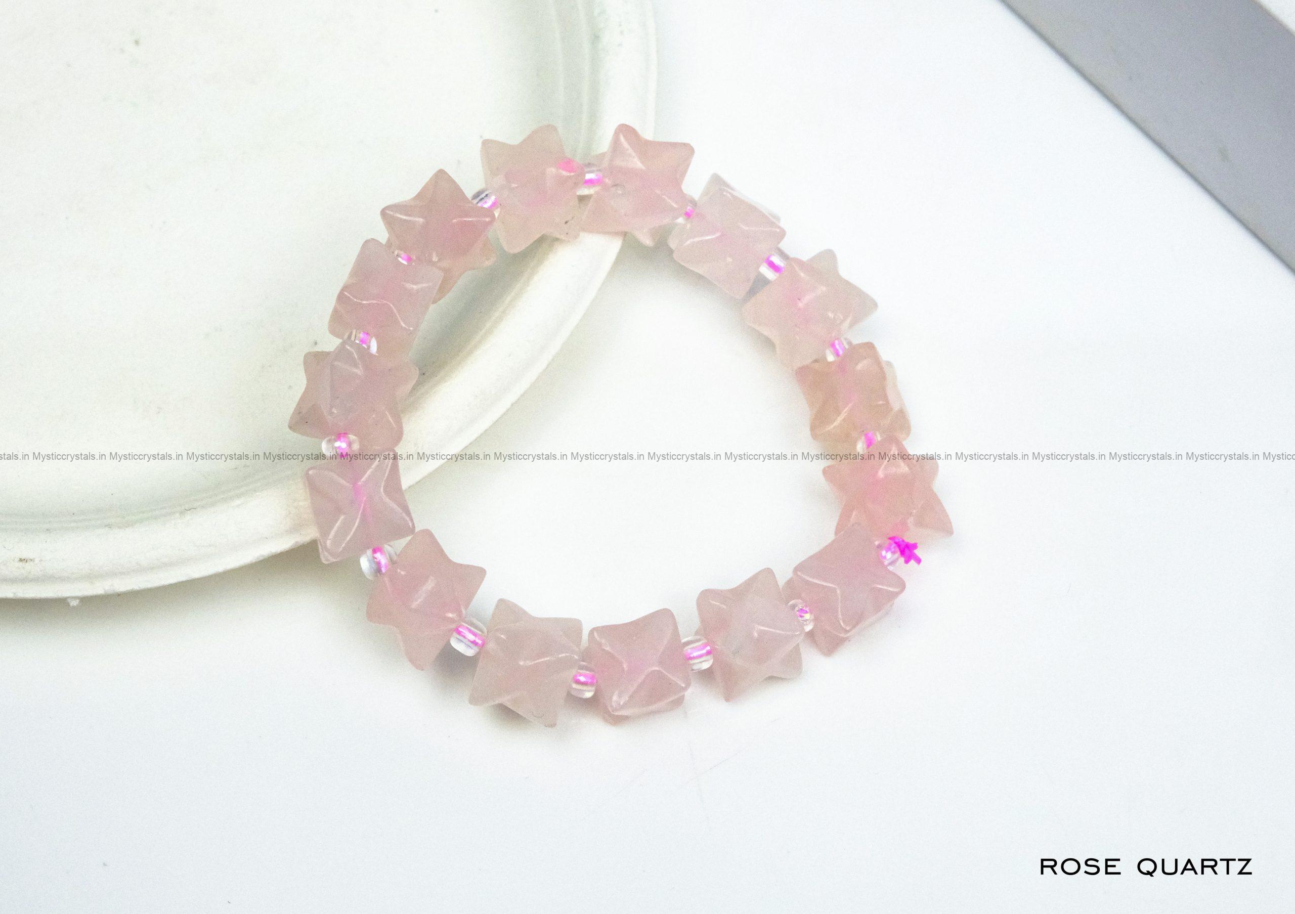 Rose Quartz Merkaba Bead Bracelet