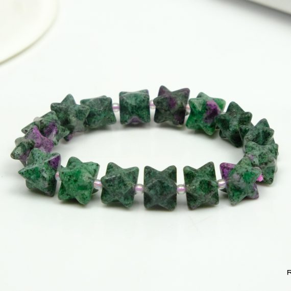 Ruby Ziosite Merkaba Bead Bracelet