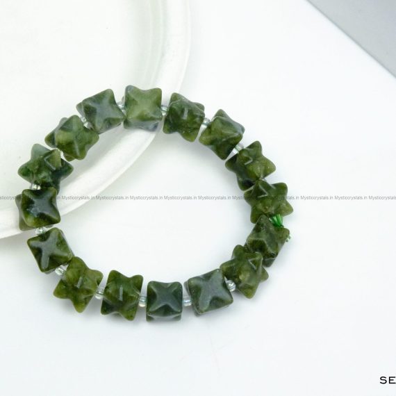 Serpentine Merkaba Bead Bracelet