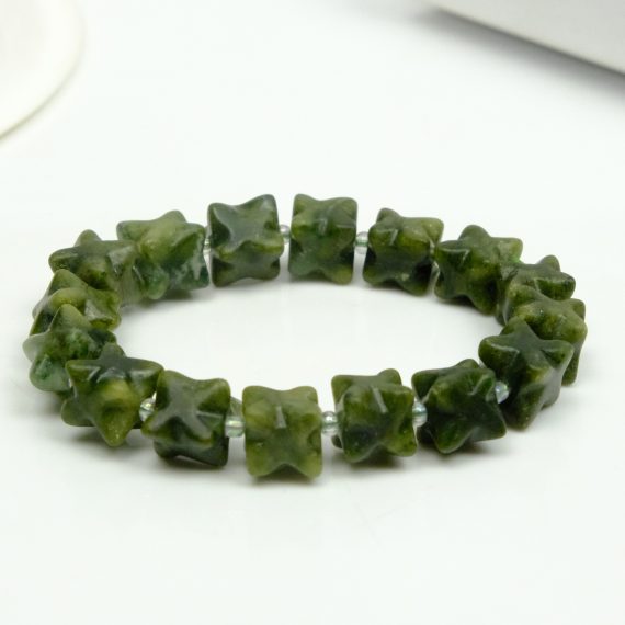 Serpentine Merkaba Bead Bracelet