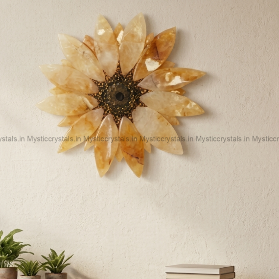 Yellow Aventurine Sunflower Wall Hanging
