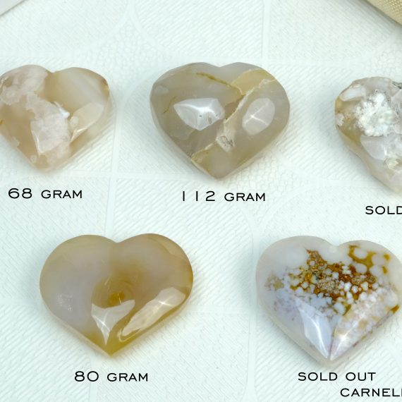 Flower Carnelian Crystal Heart