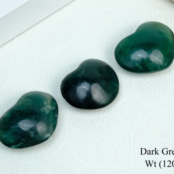 Dark Green Fluorite Crystal Heart