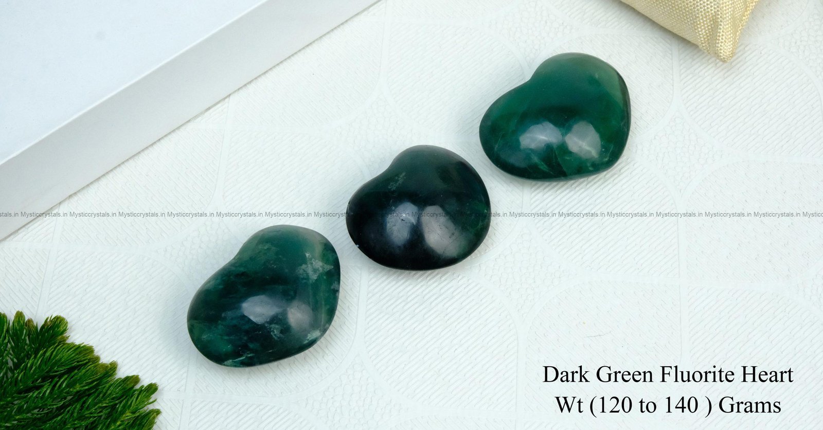 Dark Green Fluorite Crystal Heart