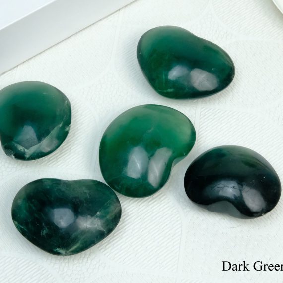 Dark Green Fluorite Crystal Heart