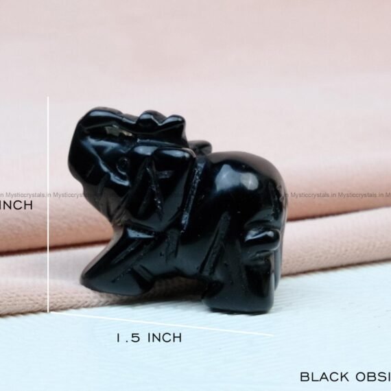 Black Obsidian Crystal Elephant