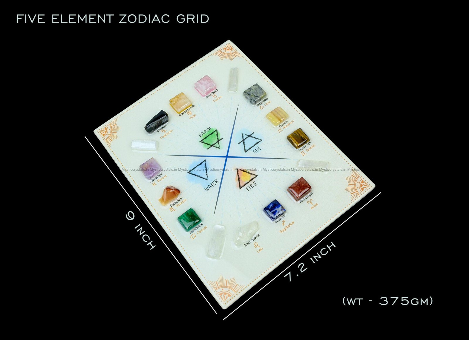 Five Element Zodiac Crystal Grid Wall Hanging