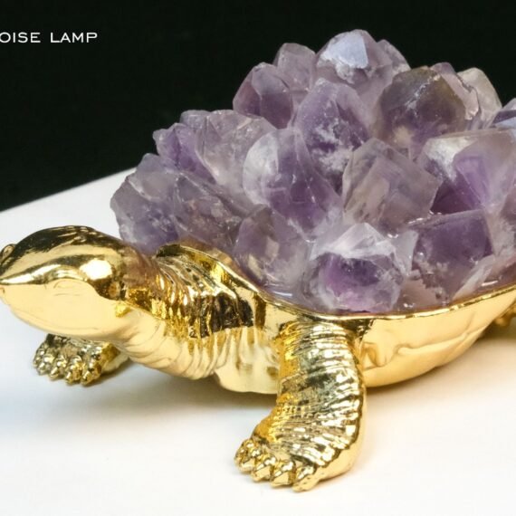 Amethyst Cluster Tortoise Lamp