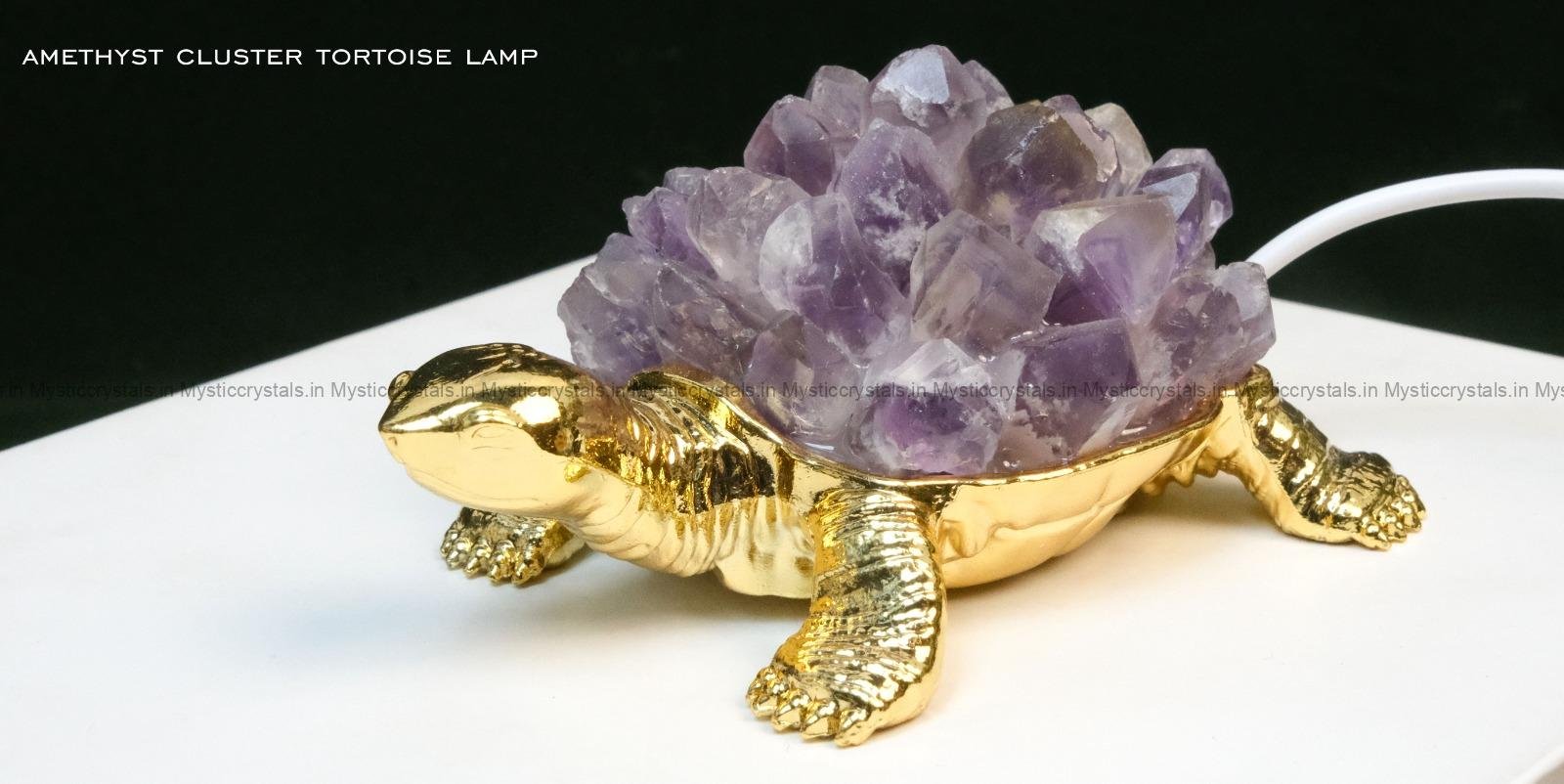Amethyst Cluster Tortoise Lamp
