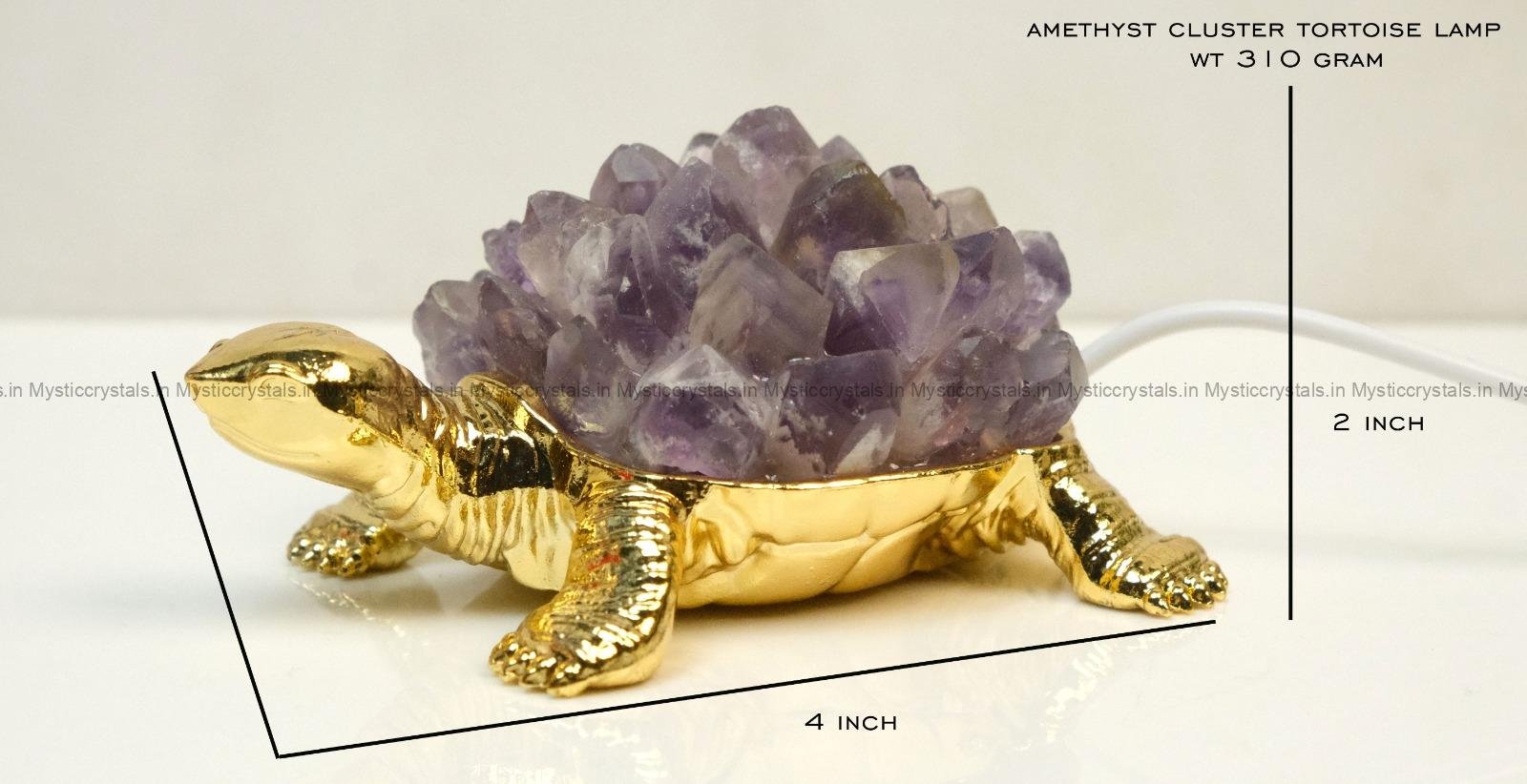 Amethyst Cluster Tortoise Lamp