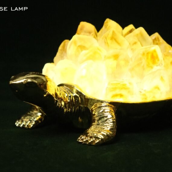 Citrine Cluster Tortoise Lamp