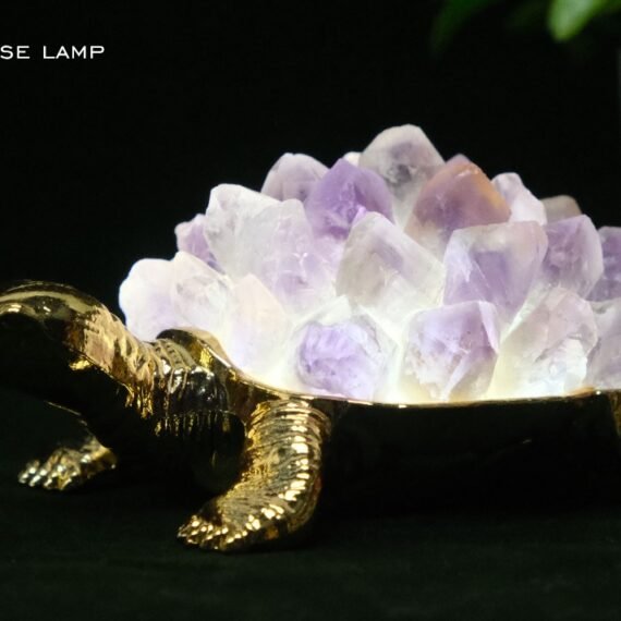 Amethyst Cluster Tortoise Lamp