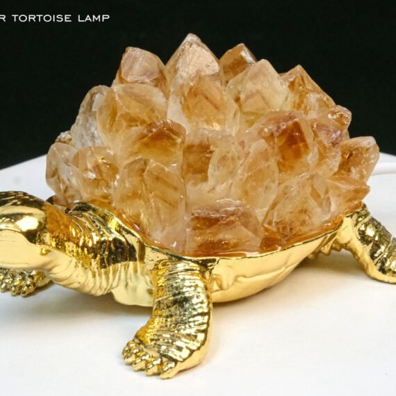 Citrine Cluster Tortoise Lamp
