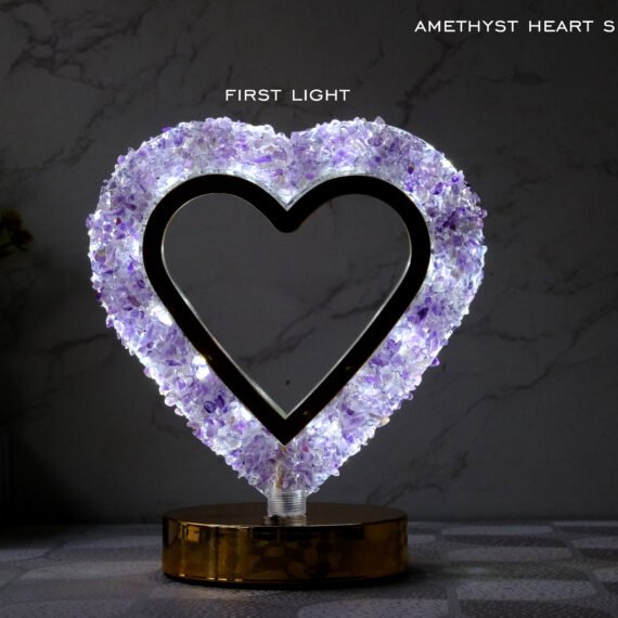 Amethyst Heart Shape Crystal Lamp