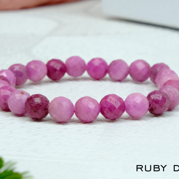 Ruby Diamond Cut Crystal Bracelet