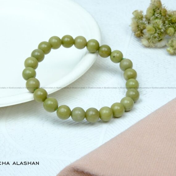 Natural Matcha Alashan Crystal Bracelet