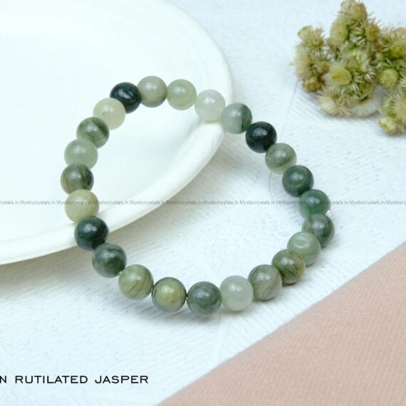 Green Rutilated Jasper Crystal Bracelet